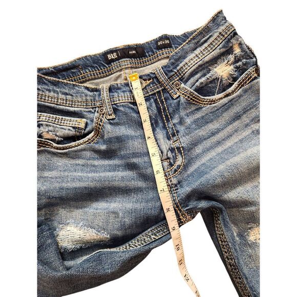 BKE 'Alec' mens straight leg jeans size 28x29* measured Distressed embroidered - Picture 7 of 9